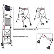 PL - Scala professionale in alluminio con piattaforma - Aluminium professional ladder with platform