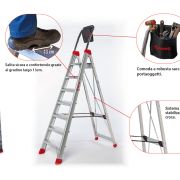 DOMUS - Professional A-frame aluminium ladder - A-frame 13 cm rung aluminium ladder