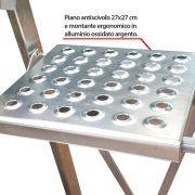 DOMUS - Scala professionale a forbice in alluminio - échelle en aluminium ultra professionnelle avec marche de 13 cm.