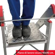 CM - Sgabello professionale in alluminio - Professional aluminium step stool with armrest (railing)