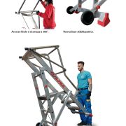 SMT - Professional aluminium warehouse ladder - Warehouse ladder in compliance with EN 131.7 with side stabilizers.